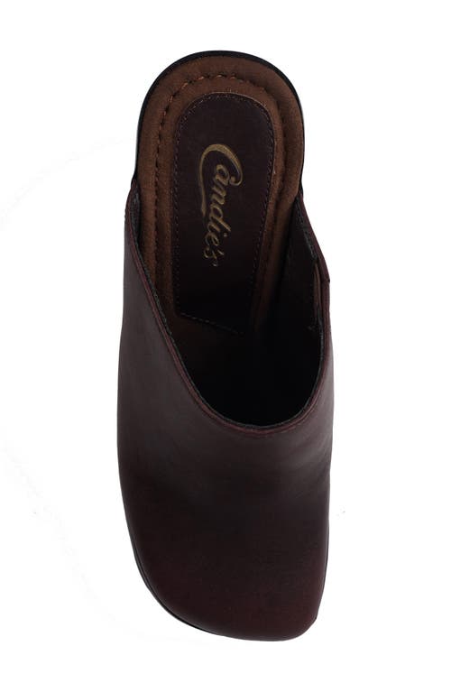 Candies Candie's Nichola Platform Wedge Clog In Brown Leather
