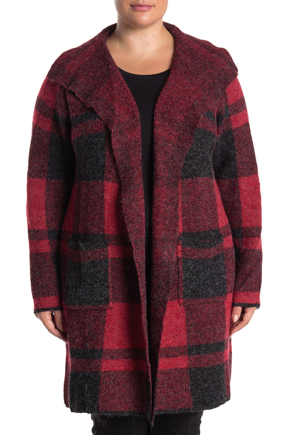 long plaid sweater
