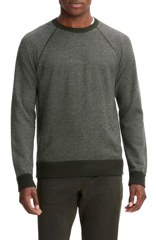 Vince Birdseye Jacquard Wool, Cotton & Cashmere Sweater In Green