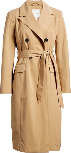  Avec Les Filles Stretch Cotton Belted Trench Coat Maple XS :  Clothing, Shoes & Jewelry