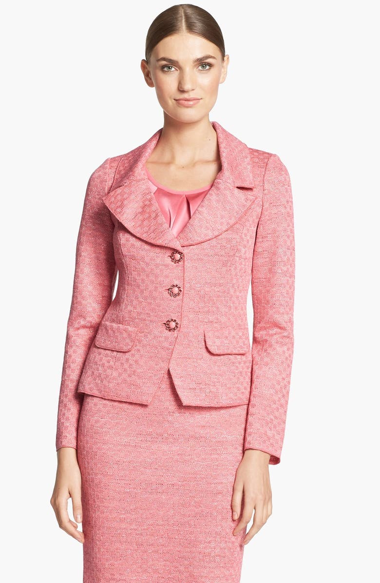St. John Collection Damier Knit Fitted Jacket | Nordstrom