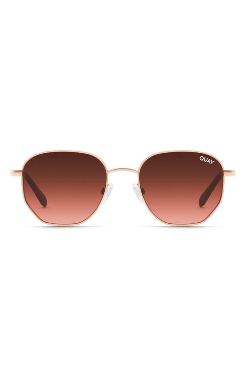 Big Time 54mm Gradient Round Sunglasses in Rose Gold/Brown Pink