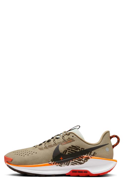 Shop Nike Reactx Pegasus Trail 5 Running Shoe In Khaki/crimson/coral