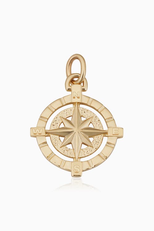 Oradina 14k Gold Compass Rose Pendant Charm In Yellow Gold