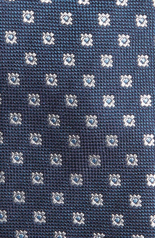 Shop Hugo Boss Boss Geometric Silk Tie In Dark Blue