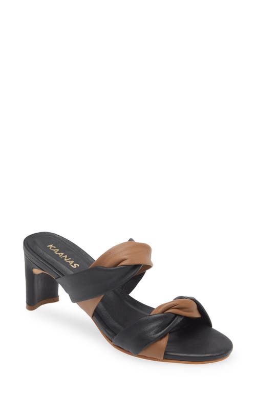Kaanas Tiama Double Twisted Sandal in Black at Nordstrom, Size 6