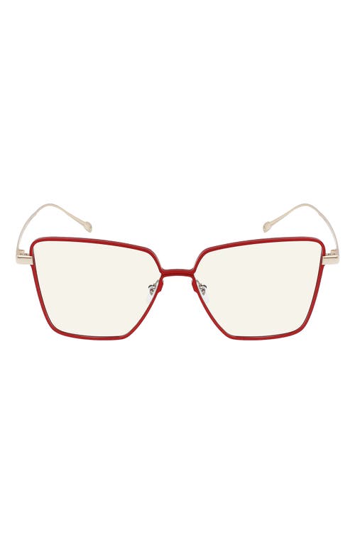 MITA SUSTAINABLE EYEWEAR 55mm Square Optical Glasses in Dark Red/Matte Red
