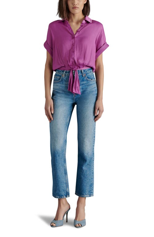 Shop Steve Madden Tori Tie Front Button-up Shirt In Radiant Orchid