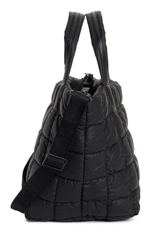 Shop Veecollective Medium Porter Water Repellent Quilted Tote In Matt Black