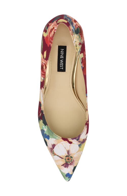Shop Nine West Arlene Pointed Toe Pump In Red Floral Multi