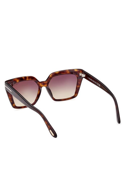 Tom Ford Havana Acetate Cat-eye Sunglasses In Shiny Havana/gradient Brown