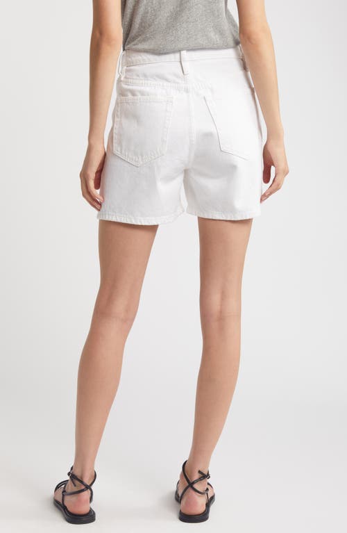 Shop Frame The Easy Denim Shorts In White