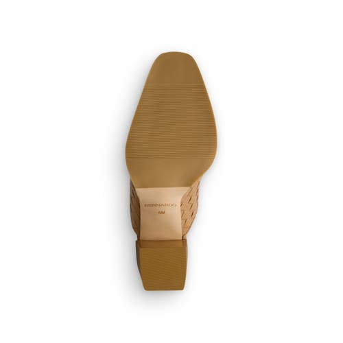 Bernardo Britt Woven Leather Block-heel Mules In Sand