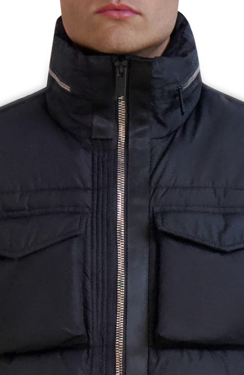 Karl Lagerfeld Paris Channel Quilted Puffer Jacket In Black