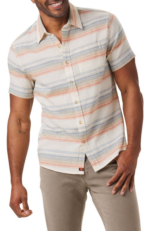 Freshwater Short Sleeve Button-Up Shirt in Canyon Stripe