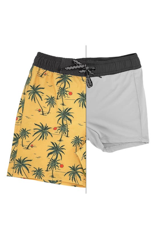 Shop Feather 4 Arrow Sunset Tropics Board Shorts In Buff Yellow