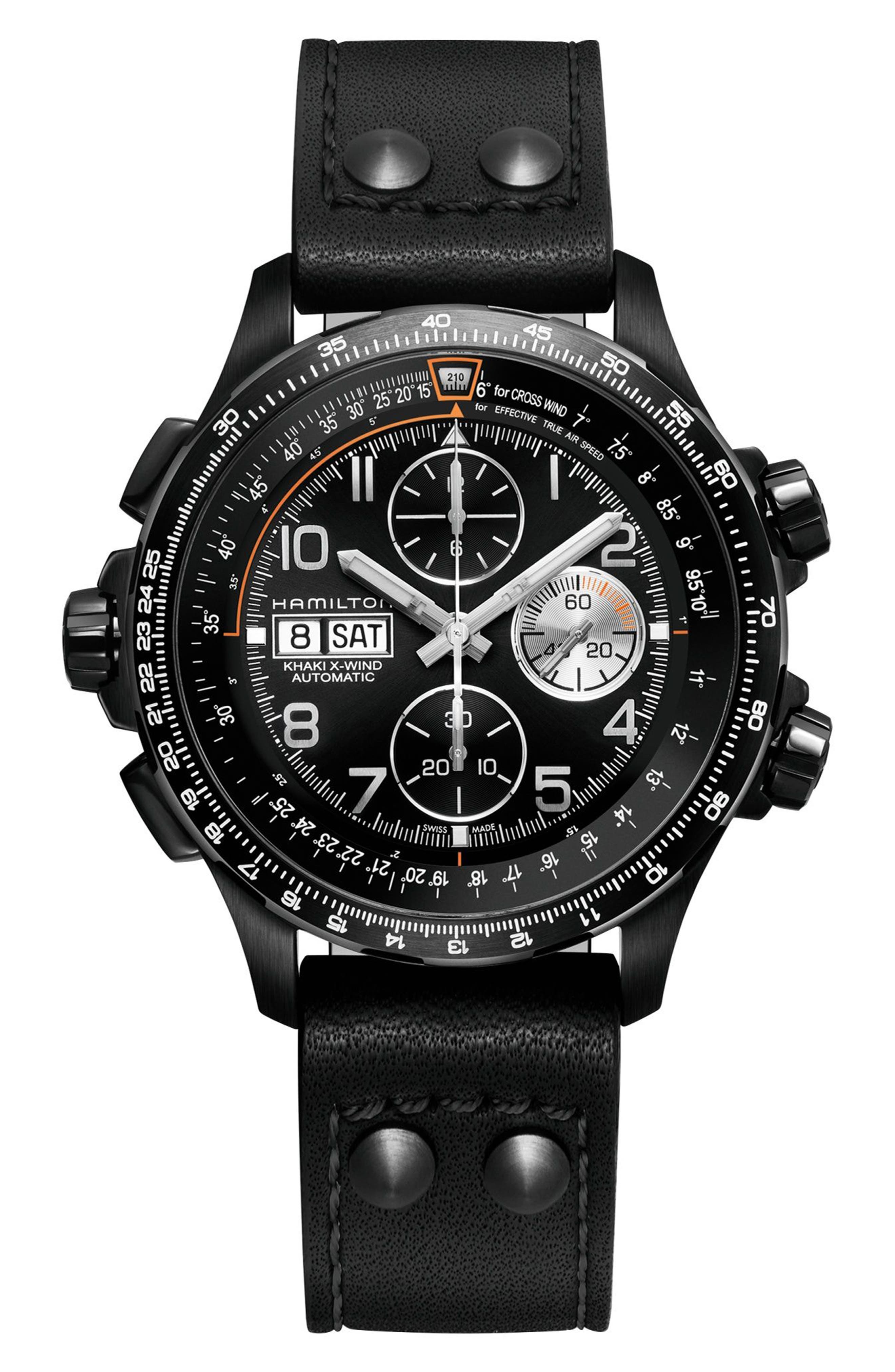 Hamilton Khaki Aviation XWind Automatic Chronograph Leather Strap