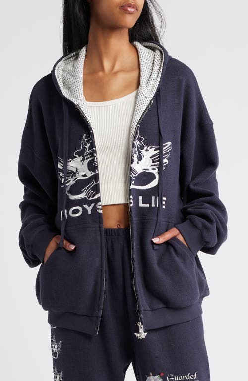 Boys Lie Guarded Angel Cotton Hoodie In Black