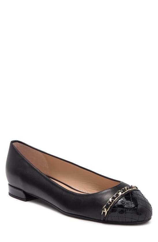 Stuart Weitzman Quilt Legacy Cap Toe Ballet Flat In Black