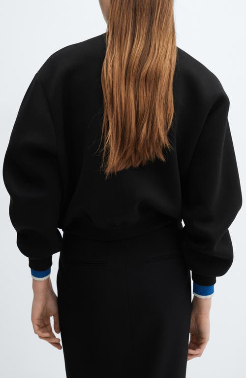 Shop Mango Zip Bomber Jacket In Black