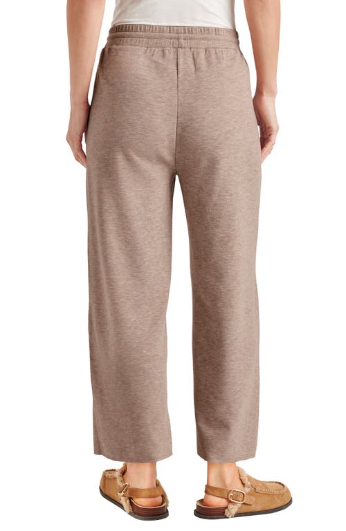 Shop Splendid Winslow Crop Wide Leg Sweatpants In Tawny Heather