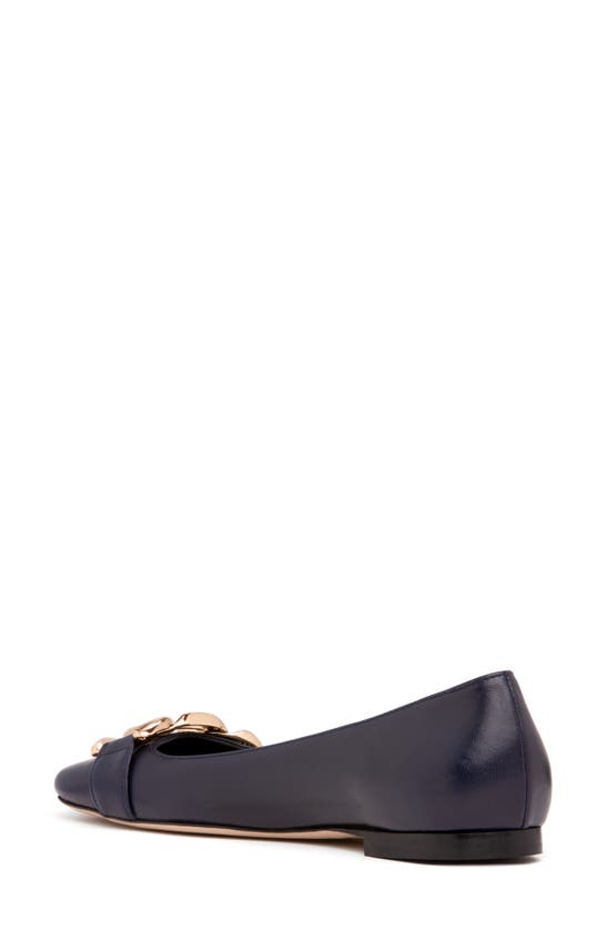 Shop Beautiisoles Giuly Chain Flat In Navy