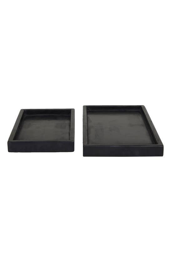 Shop Vivian Lune Home Set Of 2 Marble Trays In Black