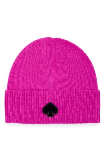 Kate Spade New York Flocked Spade Beanie In 670 Marker Pink