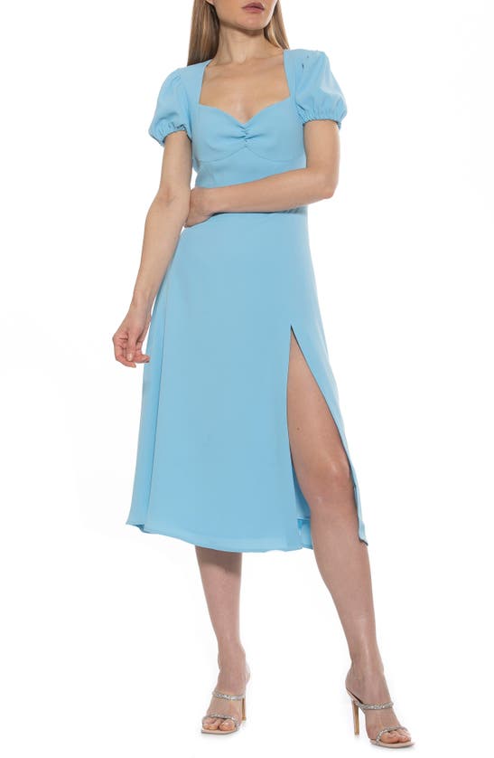 Alexia Admor Gracie Sweetheart Slit Dress In Halogen Blue