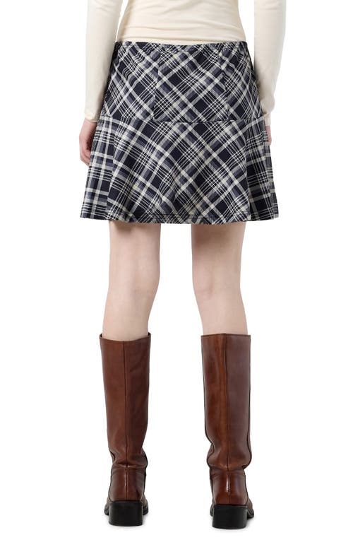 Shop Noisy May Destiny Jade Plaid A-line Miniskirt In Black Aop Grey Check