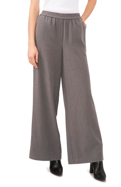 Shop Vince Camuto Pinstripe Wide Leg Pants In Steel Heather