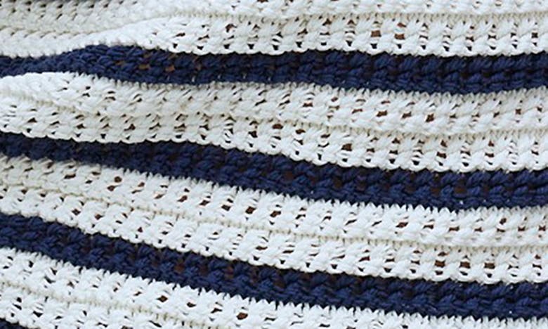 Shop Madewell Stripe Crochet Crewneck Sweater Tank In Bright Ivory