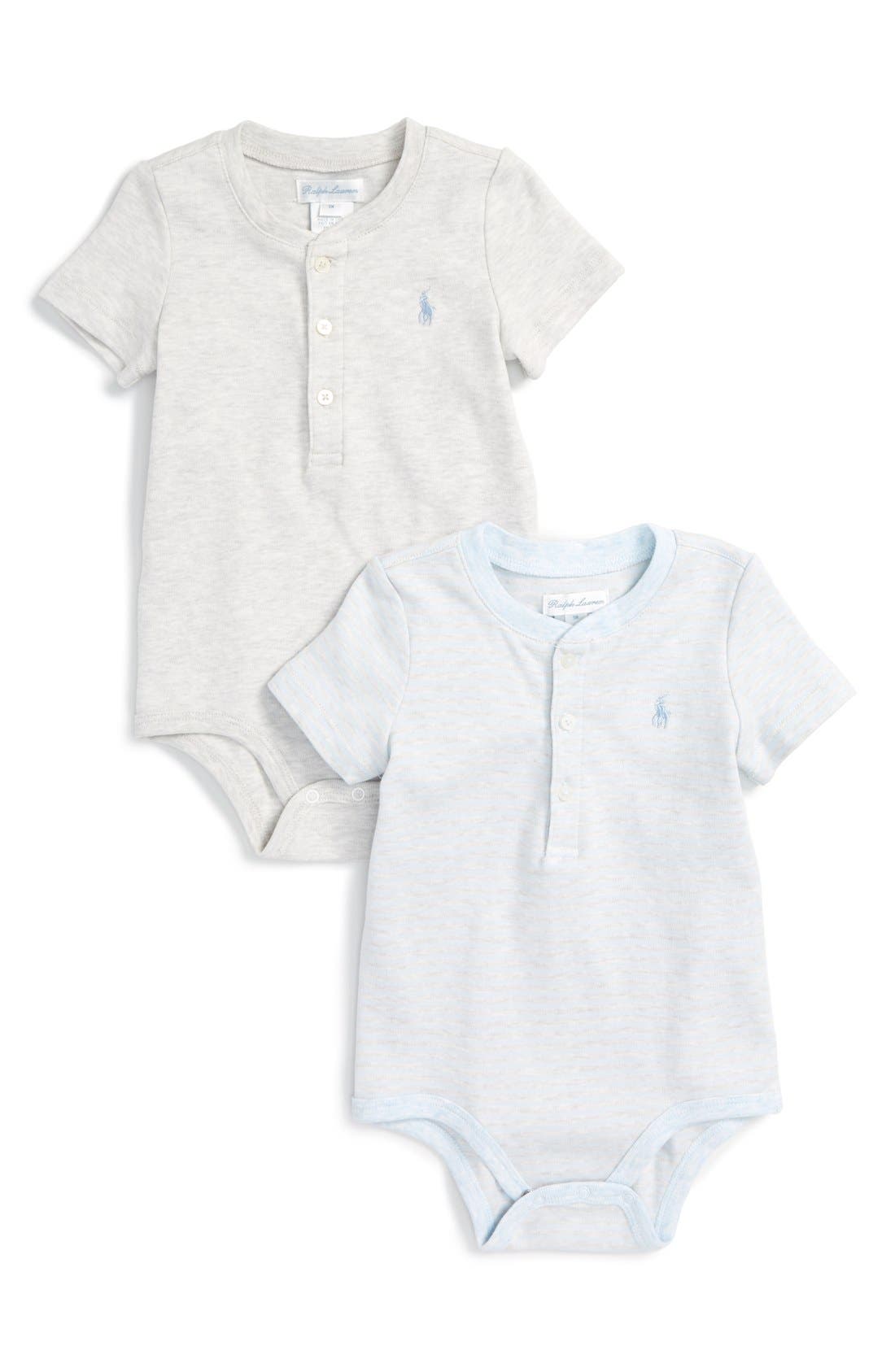Ralph Lauren Short Sleeve Bodysuits (2Pack) (Baby Boys) Nordstrom