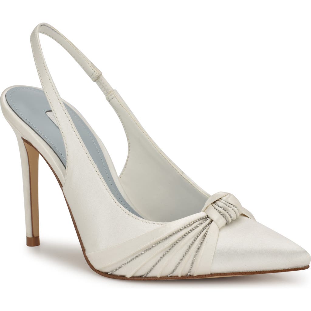 Shop Nine West Faive Slingback Pointed Toe Pump In White