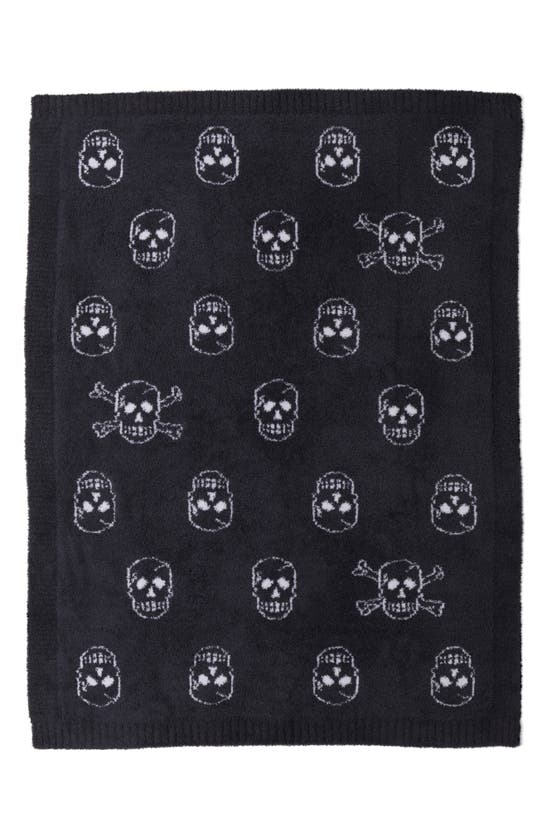 Barefoot Dreams Cozychic™ Skulls Stroller Blanket In Carbon/ Almond