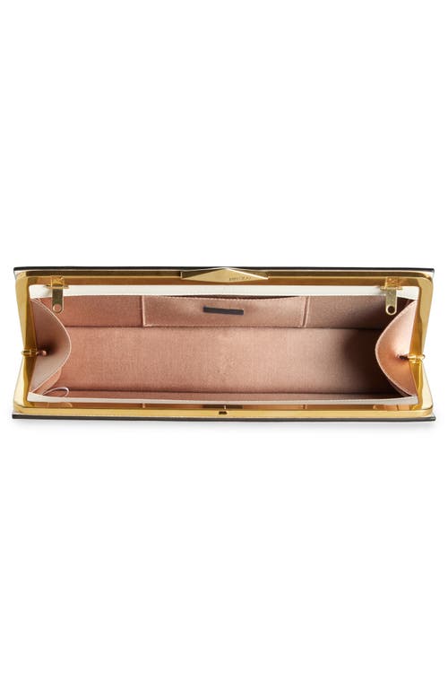 Shop Jimmy Choo Diamond Leather Cocktail Clutch In Latte/gold