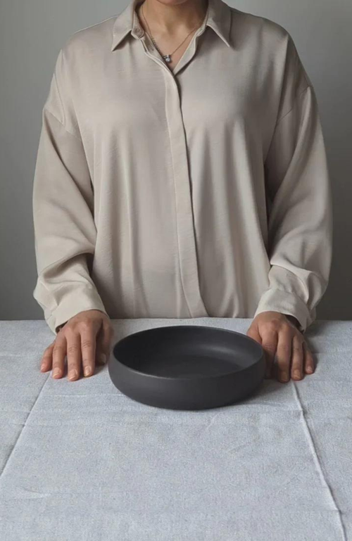 Gharyan Stoneware Tunisian Pasta Bowls Set Of 4 In Black