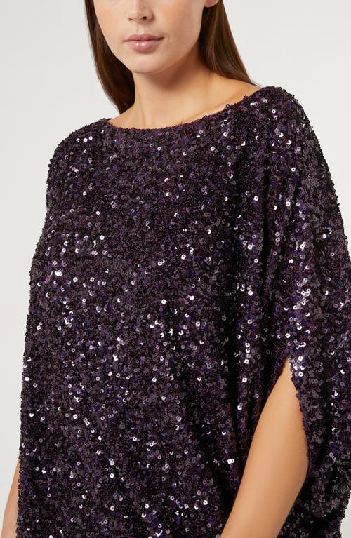 Shop Marina Rinaldi Dorotea Sequin Tunic Top In Bordeaux