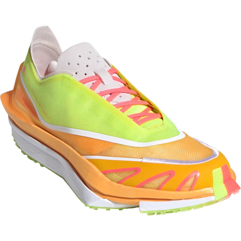 Adidas By Stella Mccartney Earthlight Pro Running Shoe In Signal Green/orange/white