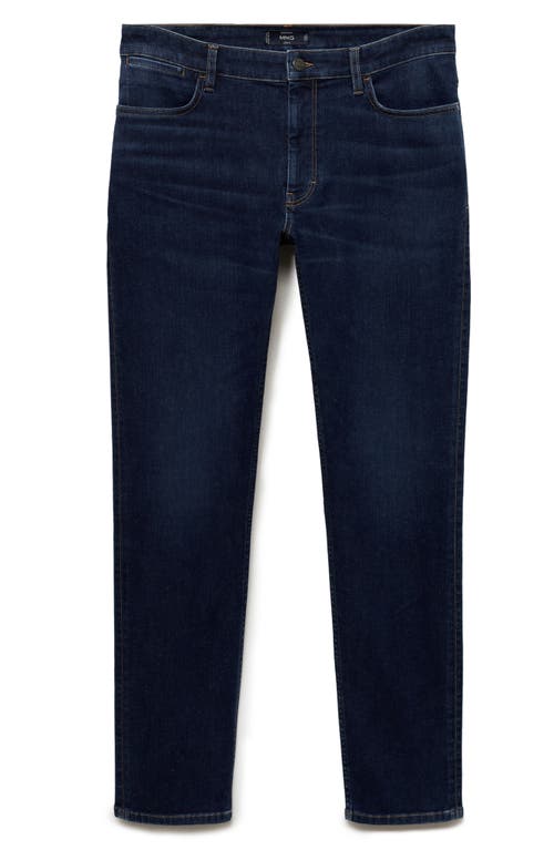 Shop Mango Patrick Slim Fit Ultra Soft Touch Jeans In Dark Blue