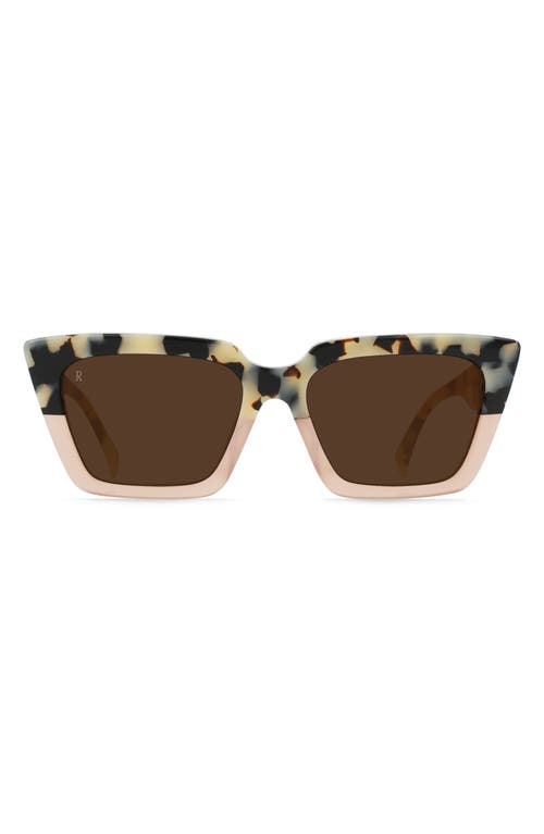 Keera 54mm Polarized Cat Eye Sunglasses in Ivory Coral/Carob