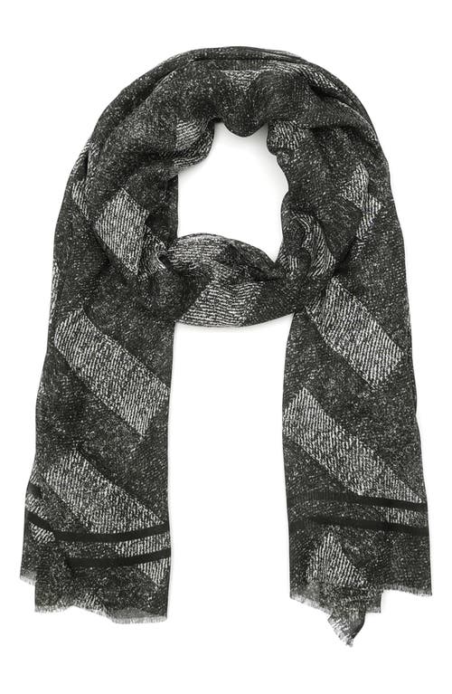 Denim Print Oblong Scarf in Washed Black