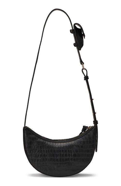 ORYANY ORYANY ROOKIE CRESCENT CROC EMBOSSED LEATHER CROSSBODY BAG