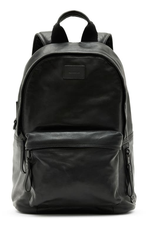 AllSaints Carabiner Leather Backpack in Black