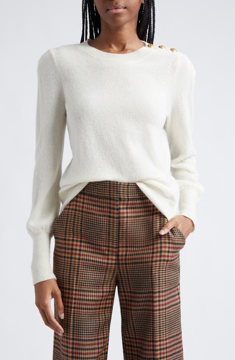 VERONICA BEARD | MYRICK CASHMERE SWEATER | IVORY/NAVY | FINAL SALE