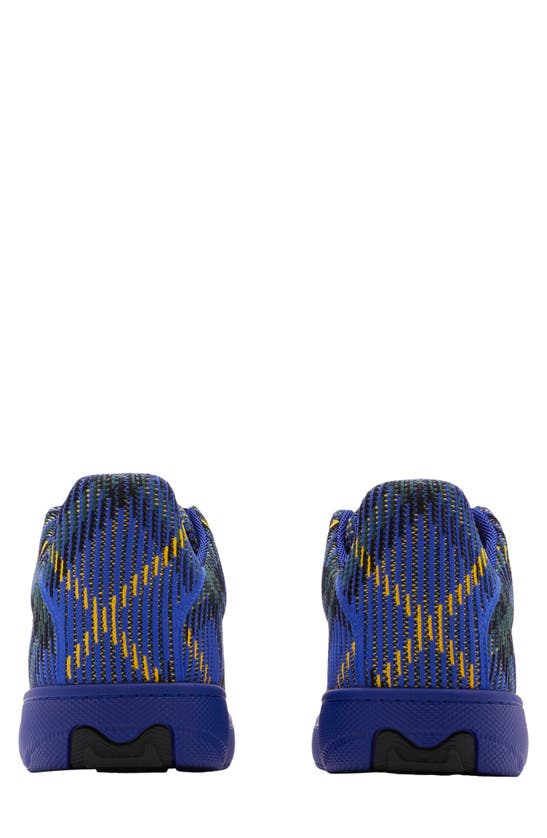 Shop Burberry Check Knit Box Sneaker In Bright Navy Ip Chk