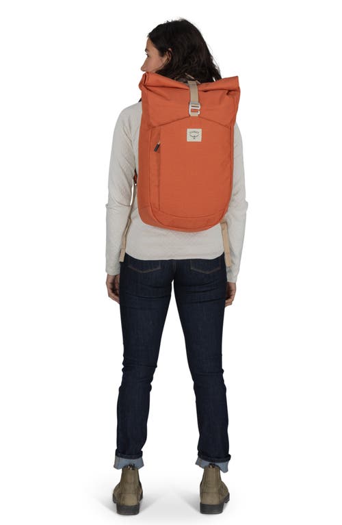 Shop Osprey Arcane Waterproof Roll Top Backpack In Porcelain Orange Heather