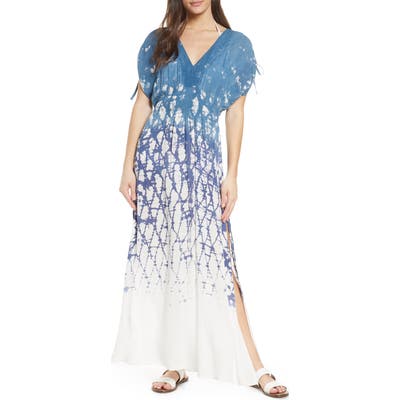 Surf Gypsy Dip Dye Maxi Cover-Up Dress, Blue