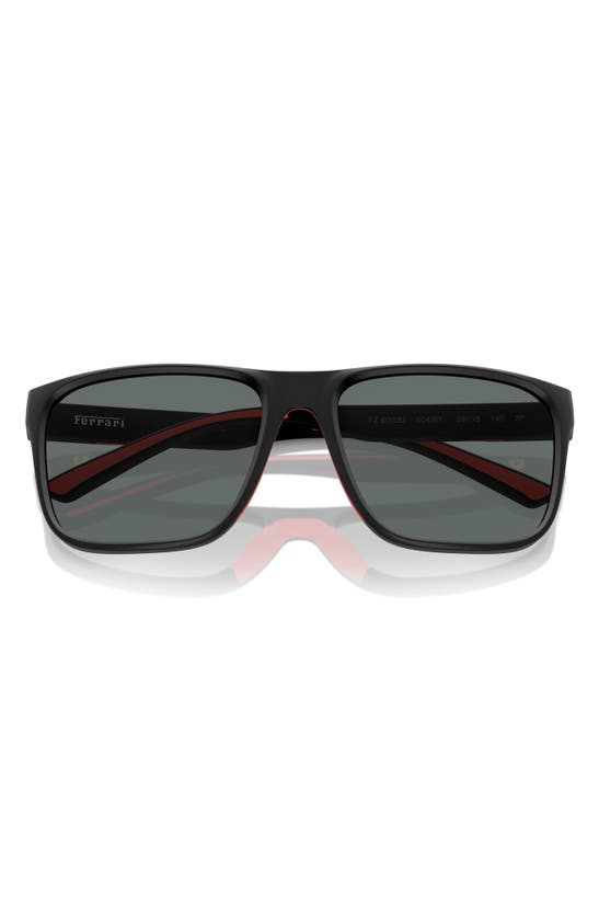 Shop Scuderia Ferrari 59mm Polarized Square Sunglasses In Matte Black