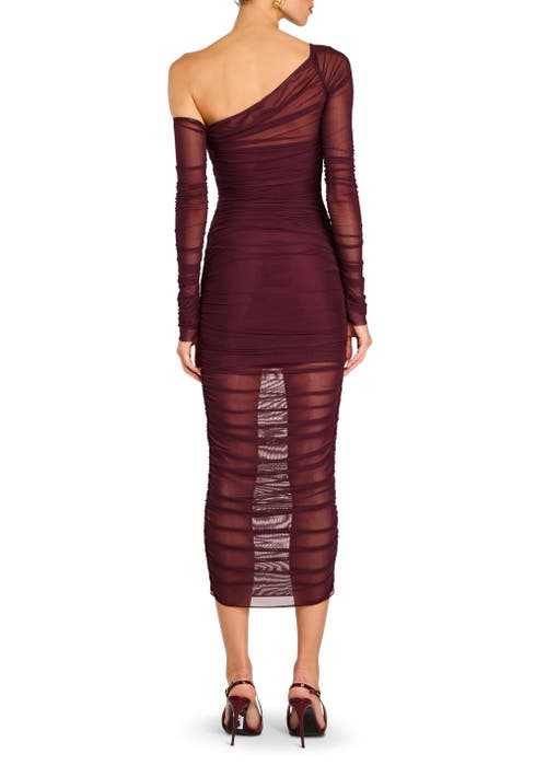 Shop Ser.o.ya Chantae Mesh Dress In Merlot